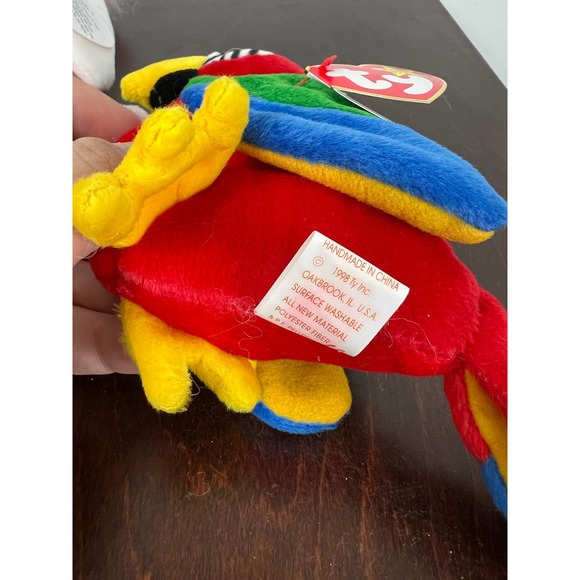 Vintage Ty Beanie Babies Set of 2 Jabber the parrot and KUKU Bird - Picture 7 of 7
